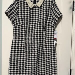 City Studio Black and White Plaid Mini Dress
